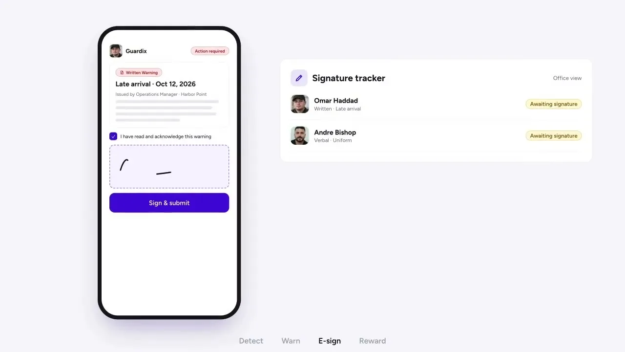 Guardix operational alerts product interface