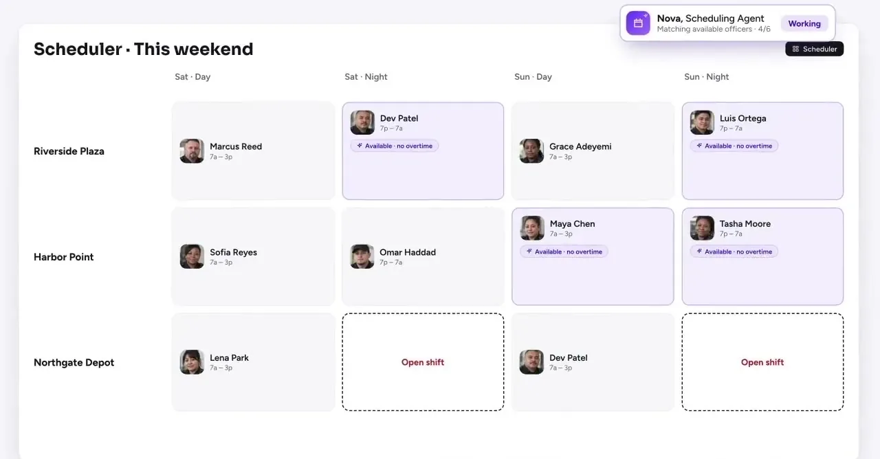 AI agents: an example screen