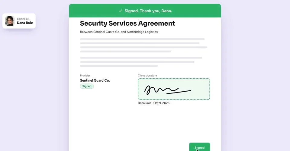 Contracts: Sign