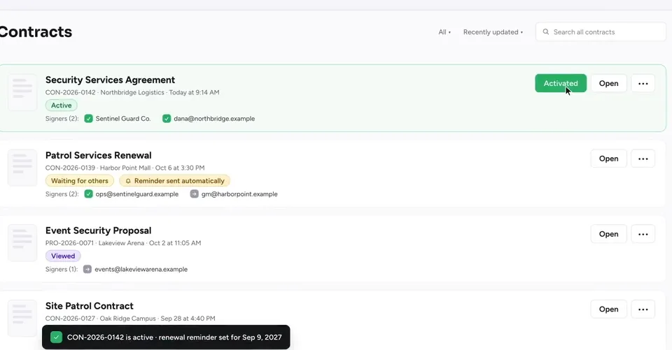 Contracts: Track