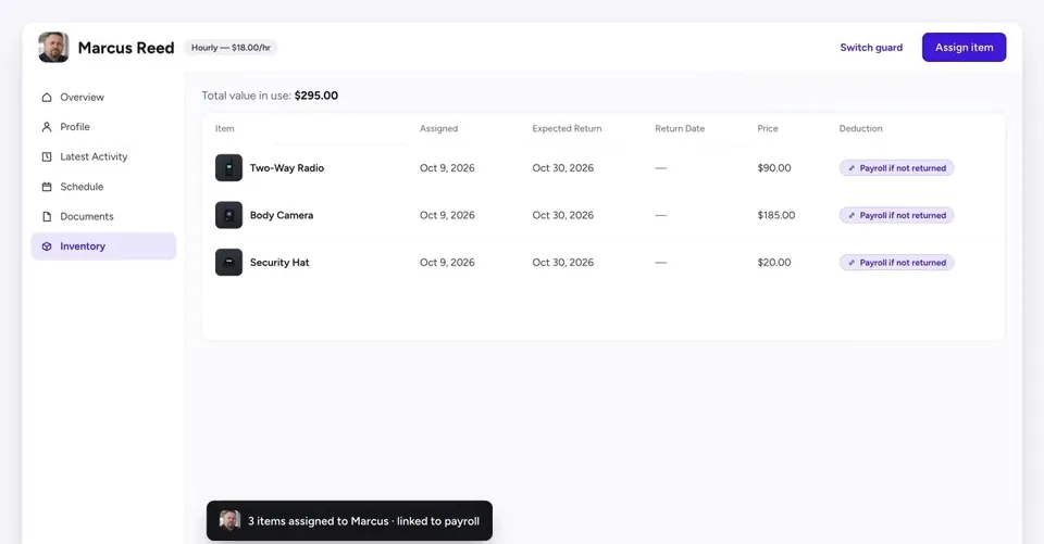 Inventory: Assign