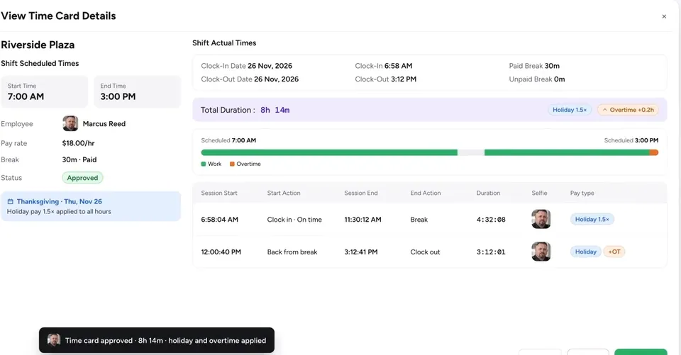 Payroll: Time cards