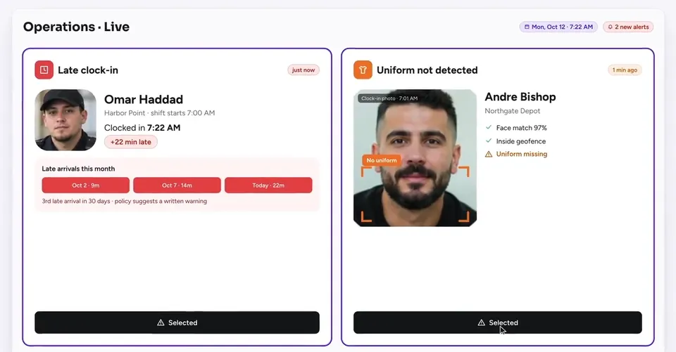 Operational alerts: Detect