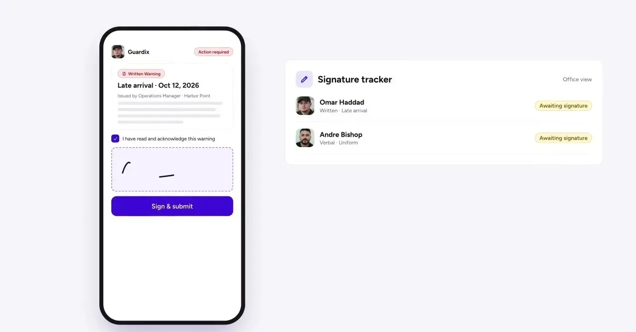 Operational alerts: an example screen